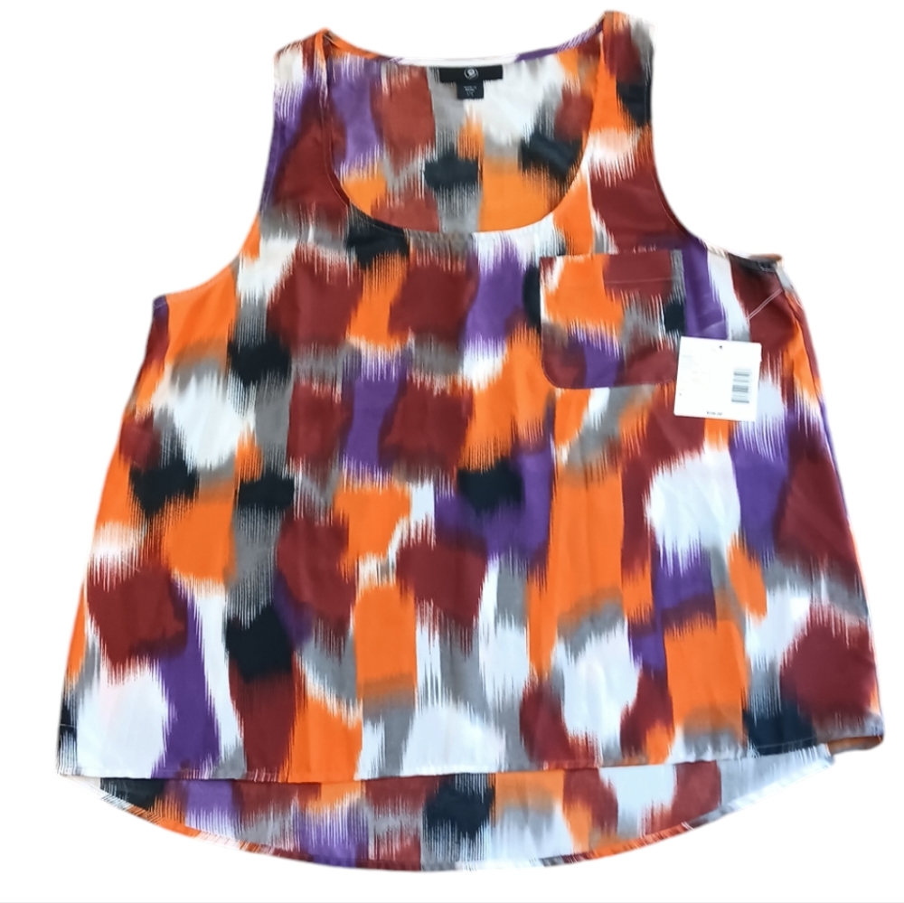 APT. 9 WOMEN'S SIZE LARGE MULTI ORANGE COLOR LIGHTWEIGHT 100% POLYESTE TANK TOP.